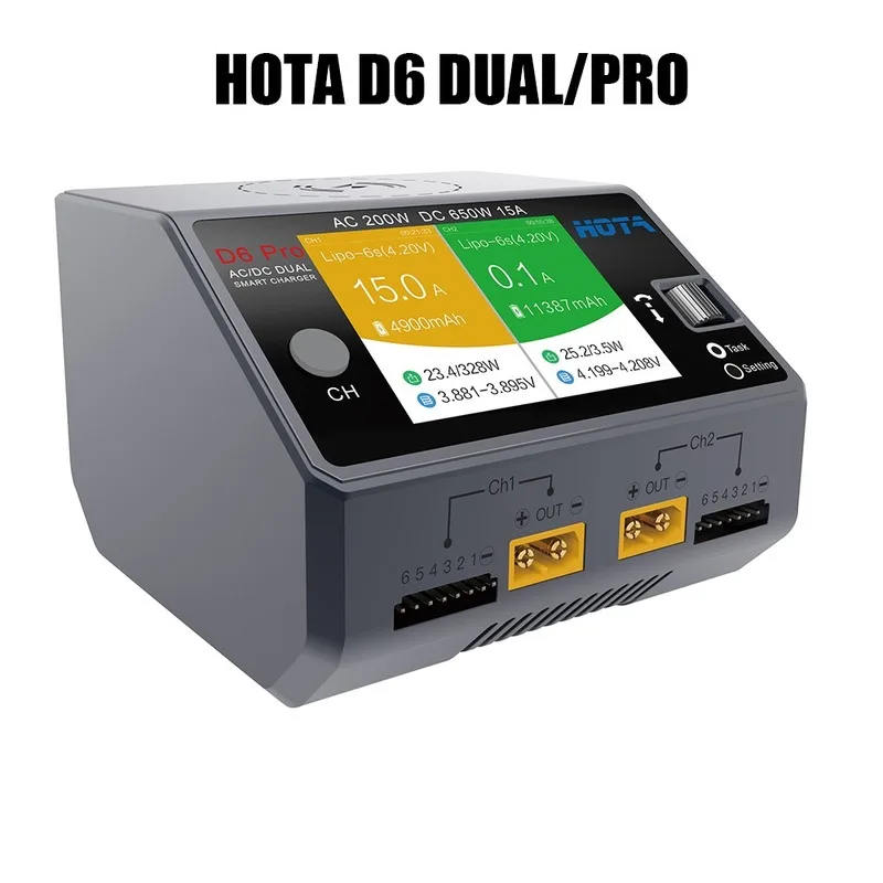 Pengisi Daya Pintar Ganda/Pro  - Hota D6 Pro Dual Lipo Charger ulasan dan harga